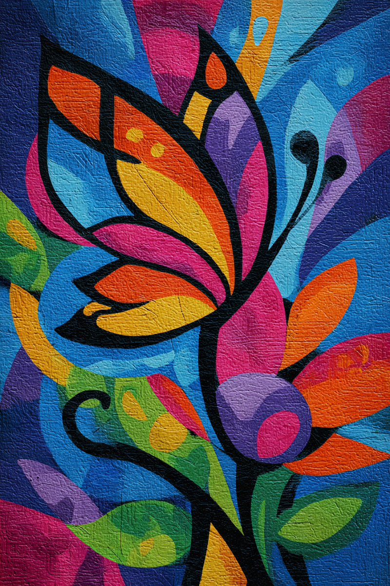 u1127339427 Abstract painting with stylized butterfly and a f 32176b52-c887-405a-9350-d6821524126a 3